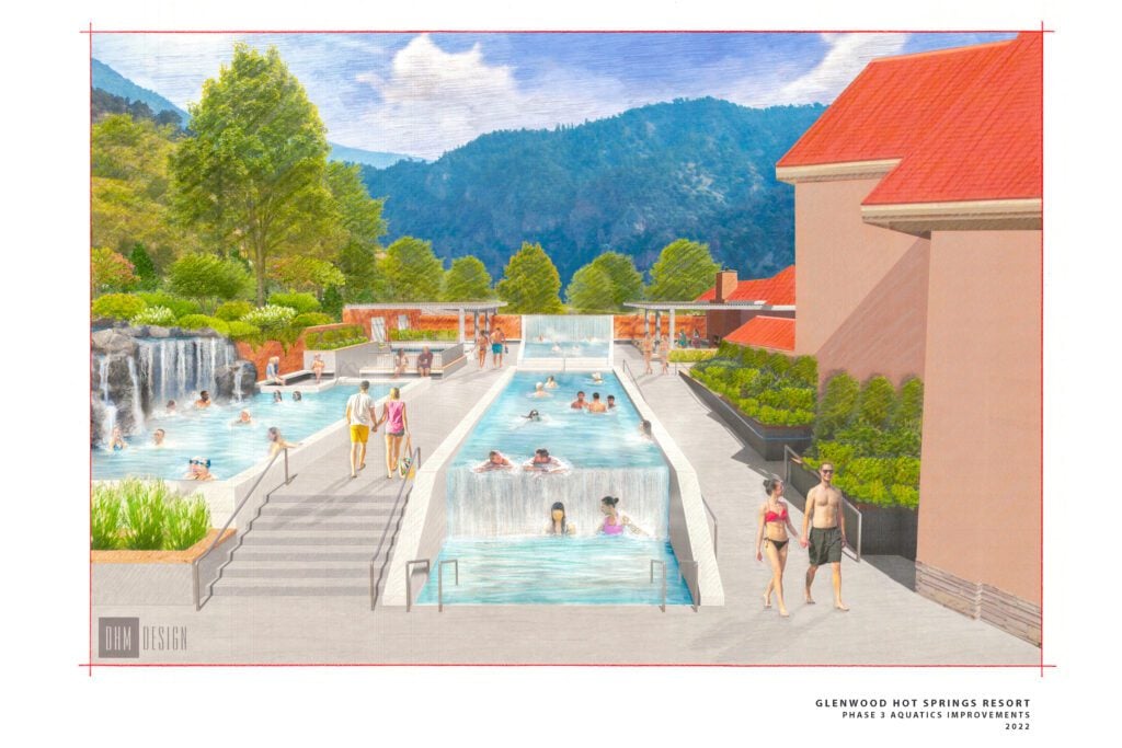 Rendering of the new pools at Glenwood Hot Springs Resort