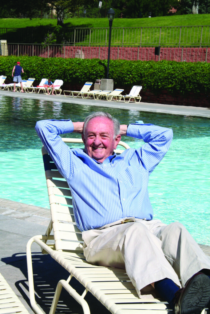 Hank Bosco Reclining By the Grand Pool at Glenwood Hot Springs Resort