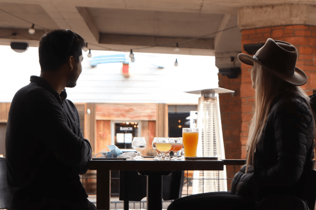 Couple at Casey Brewing Taproom near Glenwood Hot Springs Resort