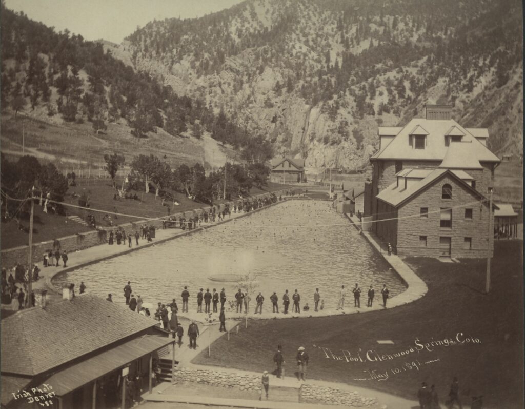 Postcard from 1891 of the Glenwood Hot Springs Resort