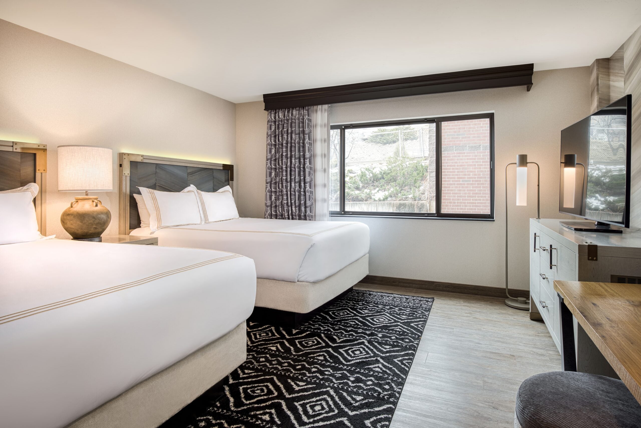Newly remodeled room with 2 queen beds in The Lodge at Glenwood Hot Springs Resort