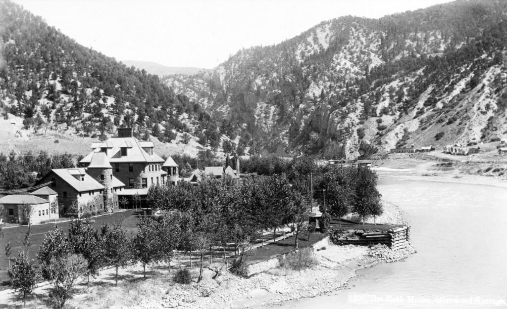 Historic Stone Bath House by the Colorado River at Glenwood Hot Springs Resort