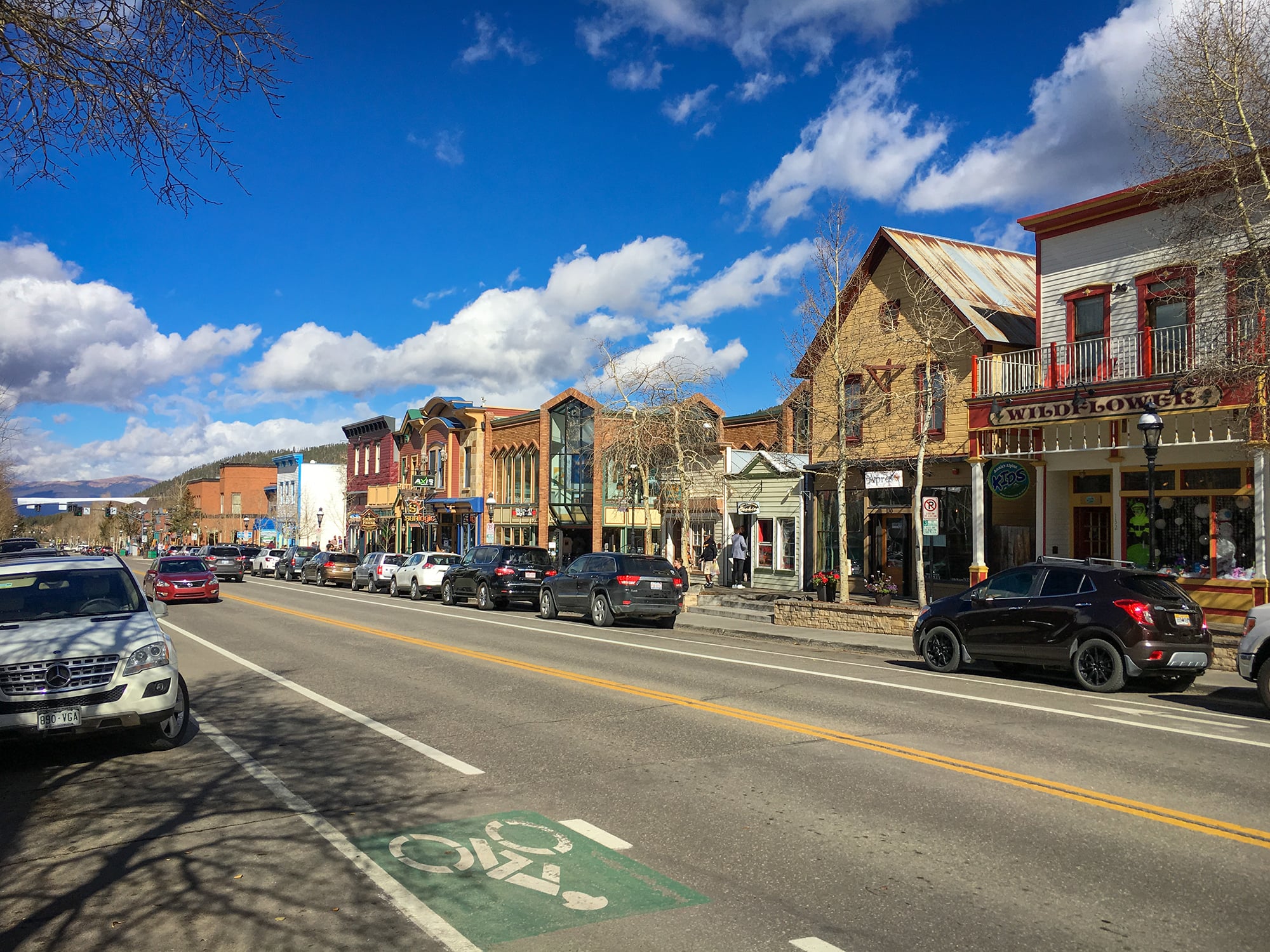 Main Street of Breckenridge CO, East of Glenwood Hot Springs resort