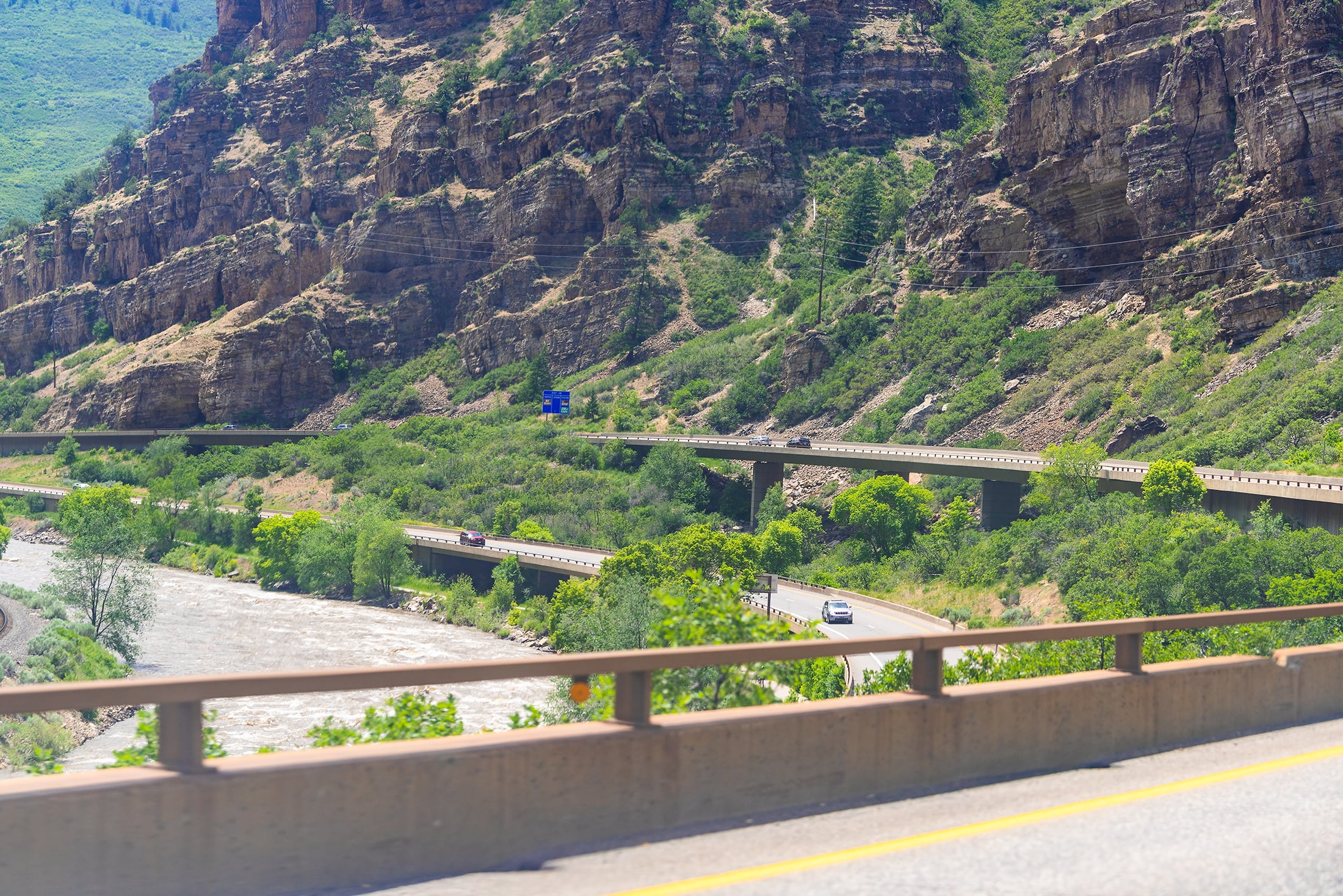 Glenwood Canyon and I-70 Just East of Glenwood Hot Springs Resort
