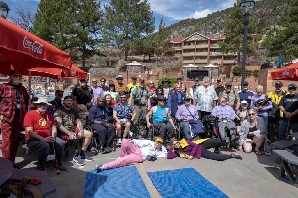 Disabled veterans visting Glenwood Hot Springs Resort