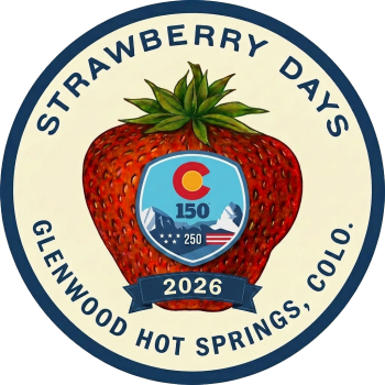 2026 Commemorative Badge for the Strawberry Days Festival near Glenwood Hot Springs Resort